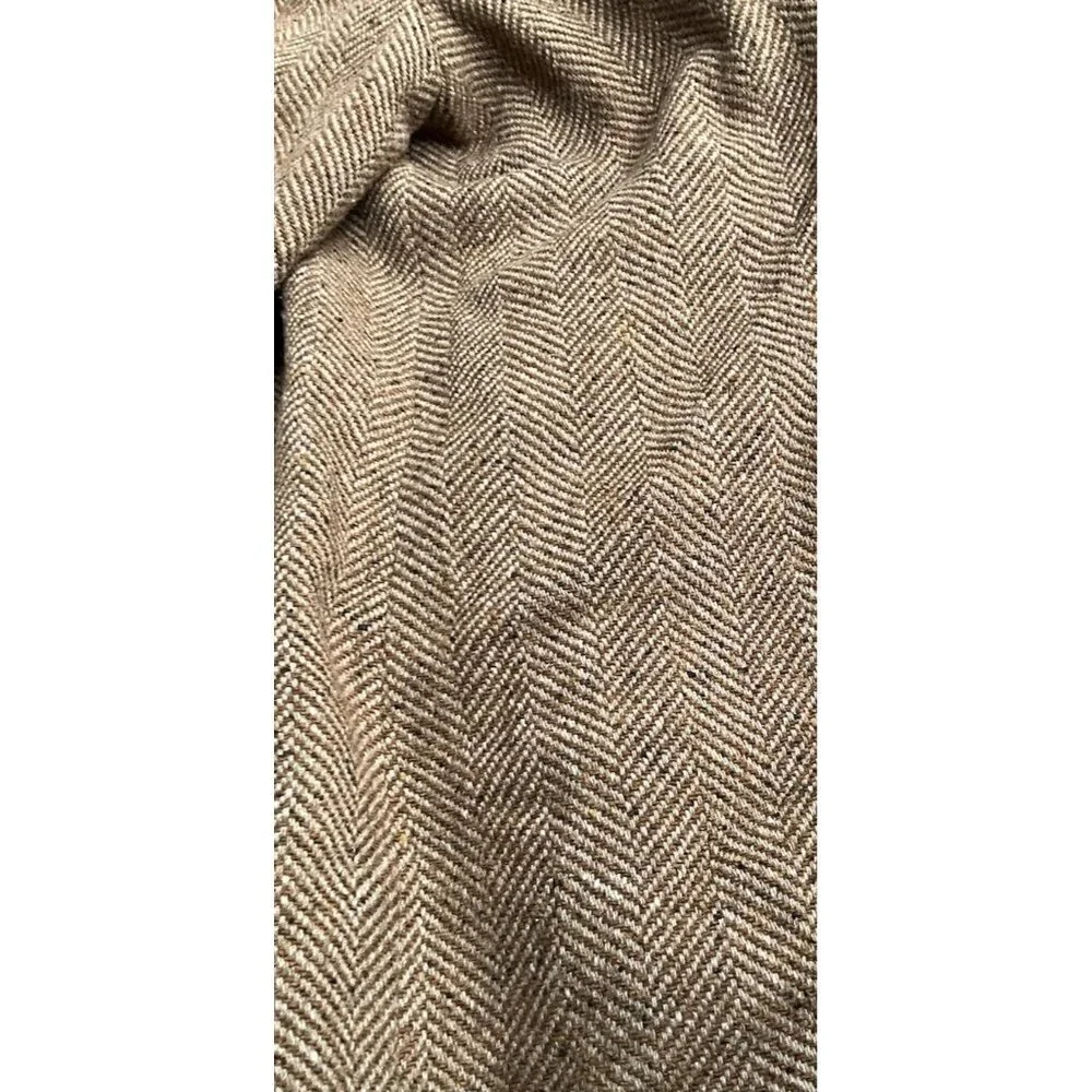 Liz Claiborne Vintage Women’s 14 Tan Charcoal Wool Bl Chunky Tweed Blazer Jacket